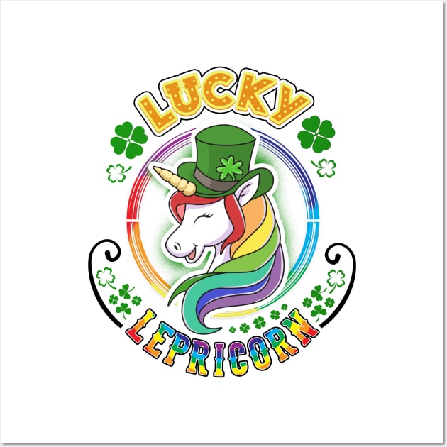 Lucky Lepricorn Kids T-shirts Wall Art by KsuAnn